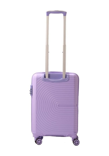 Mçs Bavul Büyük Ve Kabin 2li Set Kırılmaz Silikon Valiz V374 Lila Lila