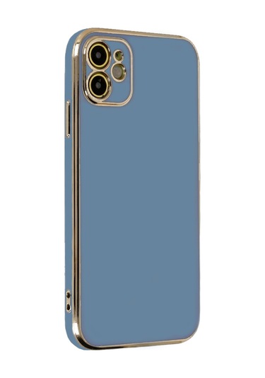 İphone Uyumlu 11 Kılıf Luxury Seri Kamera Korumalı Silikon Kapak Mavi