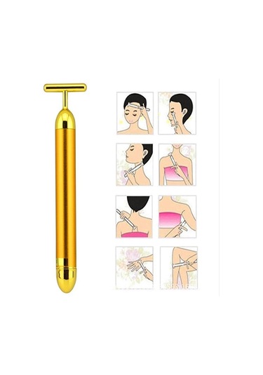 Bmk 24K Altın Roller Enerji Güzellik Çubuğu Titreşimli Yüz Masaj
