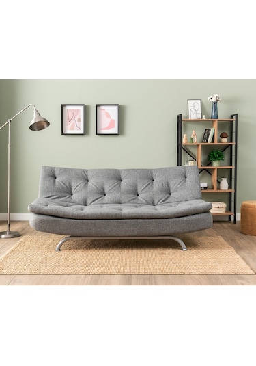 Pafu Rivo Üçlü Yataklı Koltuk - Keten Açık Gri Açık Gri