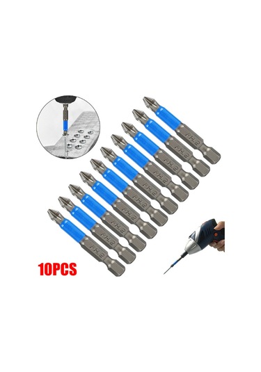 Yaozixia 10 Adet Manyetik 50mm 1/4 İnç Ph2 Çapraz Tornavida Matkap Uçları Elektrikli Tornavida İçin Onaltılık Şaft Kaymaz
