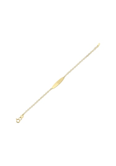 Sade Altın Çocuk Künye İsim Yazılabilir Sarı Altın