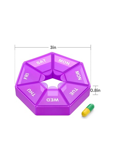 Sones 2 Adet Taşınabilir Şeffaf Nem Geçirmez Haftalık 7 Izgaralı Hap Saklama Kutusu Gül Pembesi