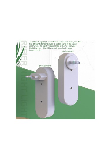 Kosona Beyaz Led Akıllı Sensörlü Negatif İyon Hava Temizleyici Gece Lambası Avrupa Standartı Çok Renkli