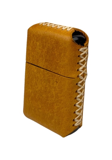 Handmade El Yapımı Hakiki Deri Zippo Modeli Çakmak Camel
