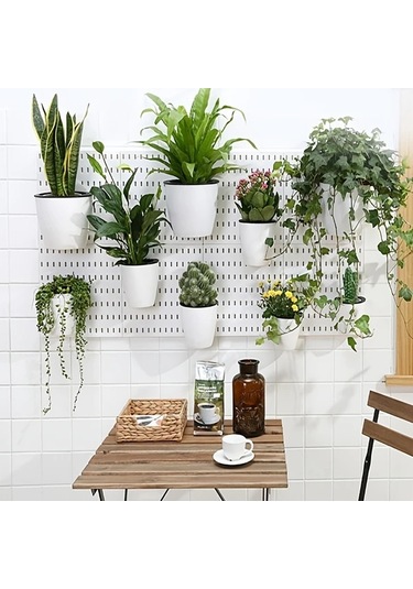 Topshop1 11 Parça Beyaz Taban Plakası Ve Sarı Aksesuar Seti Masaüstü Delikli Zımba Tahtası Depolama Rafı Öğrenci Yurdu İçin Duvara Monte Edilebilir