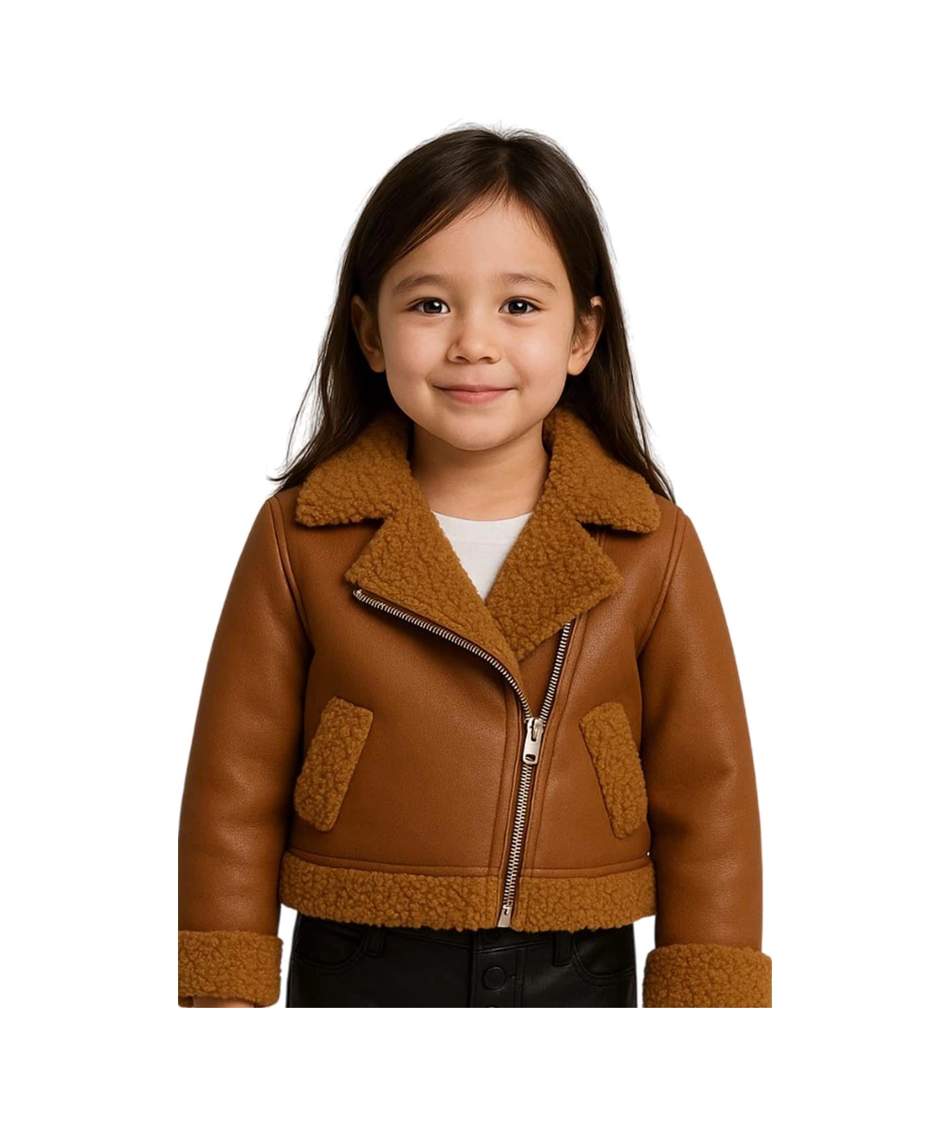 Riccotarz Kız Çocuk Kolları Ve Yakası Peluş Detaylı Kahverengi Ceket Dik Yaka Kazak Deri Alt Üst Takım Kahverengi Riccotarz Kız Çocuk Kolları Ve Yakası Peluş Detaylı Kahverengi Ceket Dik Yaka Kazak Deri Alt Üst Takım Kahverengi