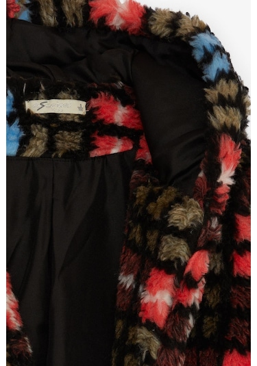 Breeze Kız Çocuk Mont Ekose Desenli Kapüşonlu Düğmeli 2-6 Yaş, Karışık Renk-karışık Renk Çok Renkli