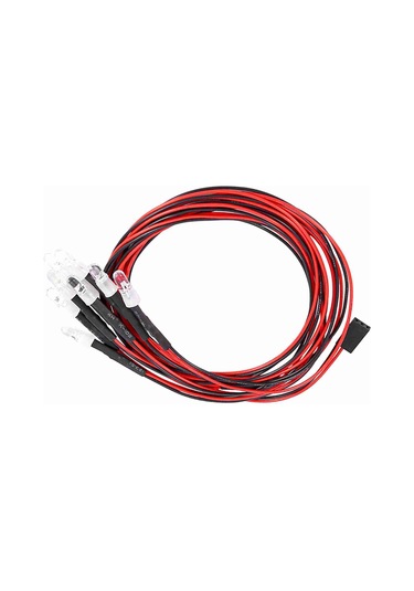 Geekyou 1/10 Rc Araba İçin 8'li Led Aydınlatma Seti - 4 Beyaz + 4 Kırmızı Işık, Alıcıdan Direk Besleme, Dayanıklı Ve Cool Görünüm
