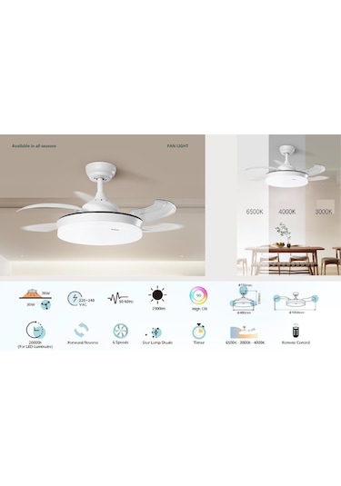 Panasonic Fan Light - Tavan Vantilatörü Ve Lambası 36+30w