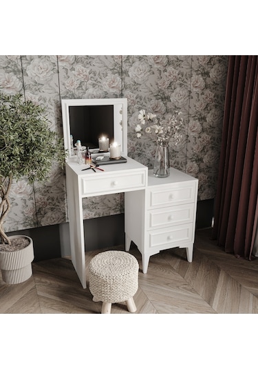 Stella Country Tarzı Aynalı Makyaj Masası - Tamamı 1. Kalite Mdf