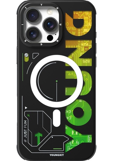 İphone Uyumlu 16 Pro Max Kılıf Magsafe Şarj Özellikli Airbagli Çift Katmanlı Youngkit Future Serisi Yeşil