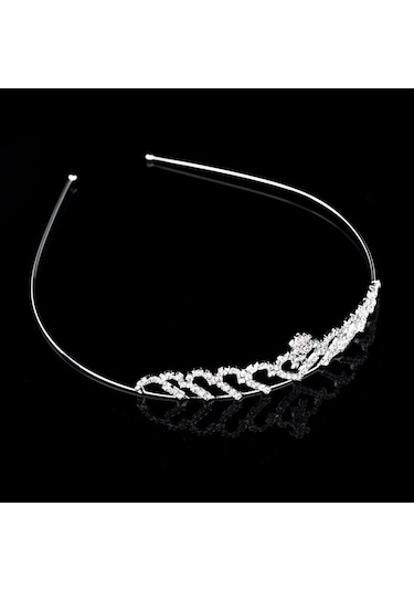 Chavin Taşlı Prenses Çocuk Tacı Kına Düğün Tacı Taç es38 Gümüş