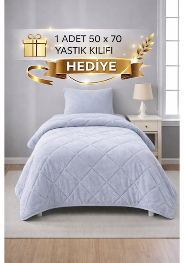 Welsoft Lüx Yorgan Tek Kişilik 155 X 215 Cm Gri
