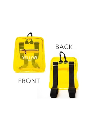 Renkli Şeffaf Mini Sırt Çantası Sarı