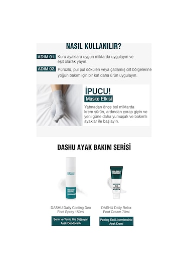 Dashu Daily Relax Foot Peeling Etkili Nemlendirici Ayak Kremi 75 ML