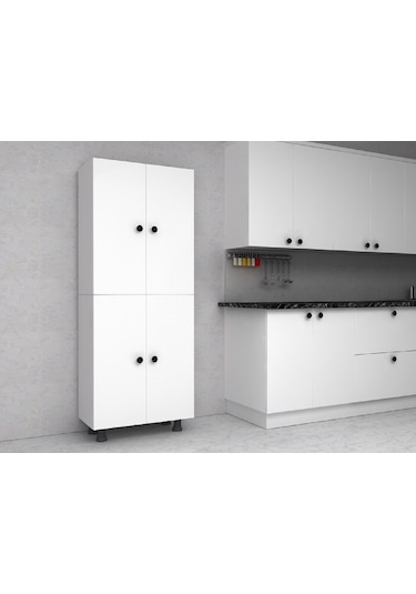 Serena Çok Amaçlı Mutfak Banyo Ayakkabılık Dolabı 180 CM 6 Bölmeli