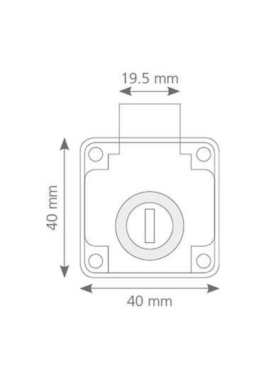 Canex Kare Çekmece Kilidi D 19 Mm X L 22 Mm Mobilya