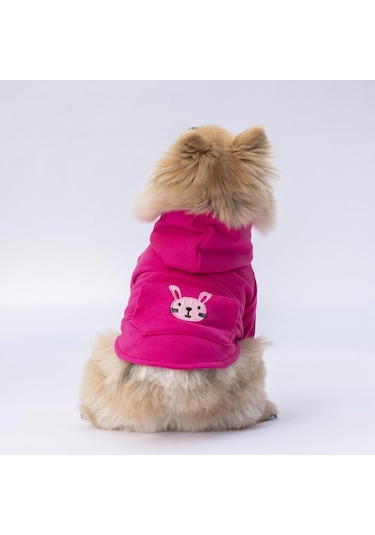 Pettrend Tavşan Kanguru Cepli Kedi-Köpek Hoodie Sweatshirt