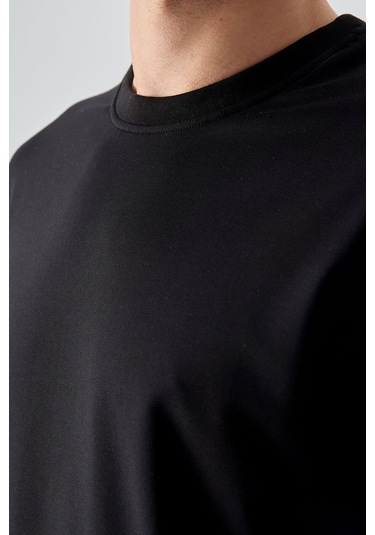 Tommy Life Siyah Pamuk Yumuşak Dokulu Standart Fit Basic Erkek Sweatshirt - 88363 Siyah