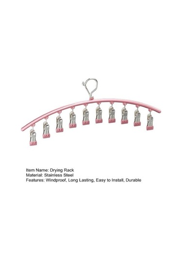 Paslanmaz Çelik Çamaşır Kurutma Askısı Rüzgar Geçirmez Kancalı Giysi Askısı Güçlü Yük Taşıyıcı Kaymaz İç Çamaşırı Askısı Çorap Askısı Siyah