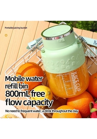 Fastbuy Yeşil Sinuoshop Büyük Kapasiteli Taşınabilir 1300mah Usb Şarjlı 18000 Rpm Elektrikli Sıkma Bardağı Yeşil