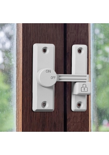 Besthome1 Stabil Sürgülü Beyaz Kapı Mandalı Koruması Ev Ofis Ahır Suntek Model