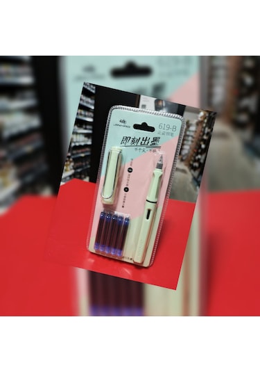 Jinhao Dolma Kalem Pastel Fıstık Yeşil F Uç Kalem+5 Kartuş