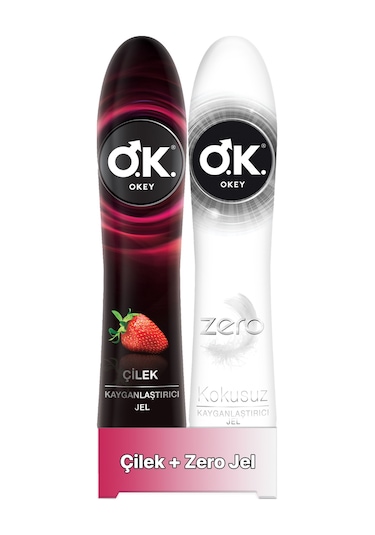 Okey Çilek Kayganlaştırıcı Jel 100 ML + Okey Zero Kayganlaştırıcı Jel 100 ML
