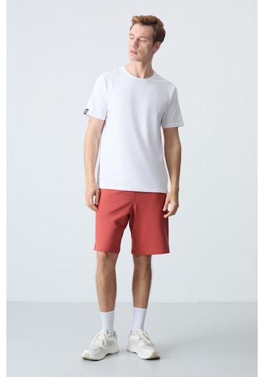 Tommylife Tommy Life Kiremit Gizli Fermuar Arka Cepli Bağcıklı Standart Kalıp Erkek Şort - 81136 Kiremit