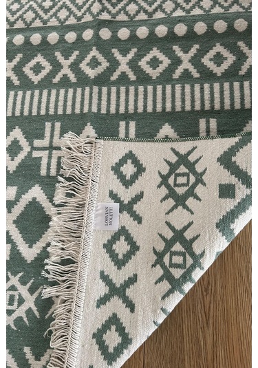Doğal Tonlarda Modern Desenli Çift Taraflı Yıkanabilir Kilim Renkli