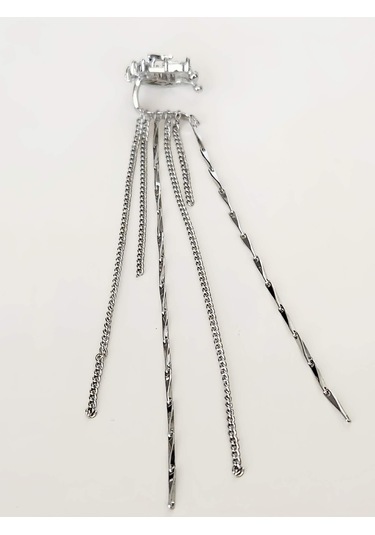 Yıldız Zirkon Taşlı Model Kıkırdak Sağ Kulak Gümüş Renk Küpe Silver