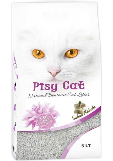 Pisy Cat Sabun Kokulu Tozsuz Topaklaşan İnce Bentonit Kedi Kumu 5 L
