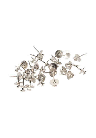 Mufunye 30 Adet Gümüş Renkli Çinko Alaşımlı İki Uçlu Paspas, Fotoğraf Duvarı Ve Softboard İçin Dıy Dekoratif Tak钉, Hafif Nesneleri Sabitleyen Taşınabilir Depolama Kutusu İçerir