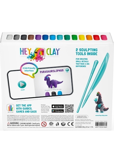 Hey Clay Hava İle Kuruyan Kil 15'li Kutu - Mega Dinozorlar