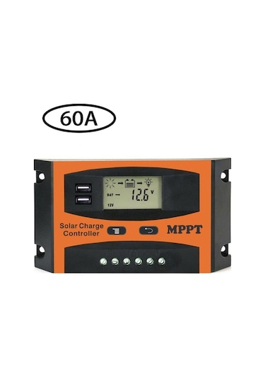 Trendooze 12v/24v Güneş Enerjisi Akü Regülatörü, Çift Usb, Lcd Ekranlı, Otomatik Tanıma