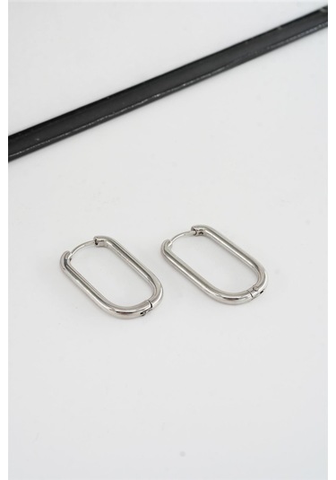 Kadın 316 L Paslanmaz Çelik 2.5 Cm Dikdörtgen Model Küpe