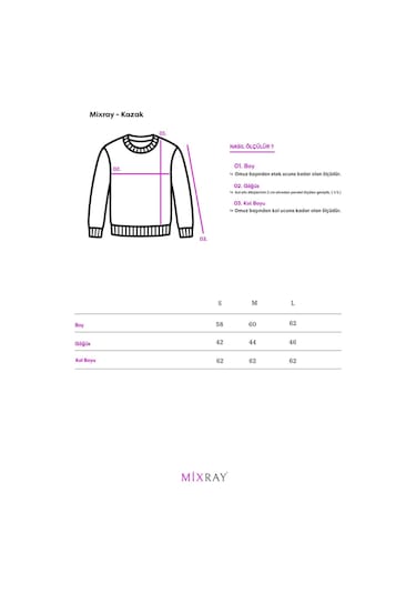 6736 Kadın Bisiklet Yaka Kolu Droplu Triko Kazak Haki Haki