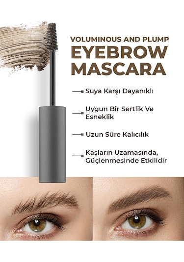 Alix Avien Suya Dayanıklı Kalıcı Etki Yoğun Pigmentli Kahverengi Kaş Sabitleyici Maskara Eyebrow Mascara 803