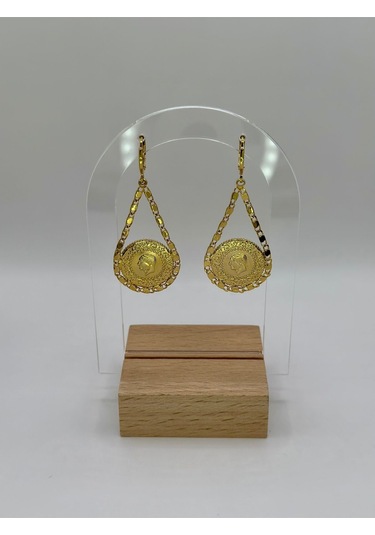 Arnes Jewelry Çelik Çeyrekli Küpe Gold