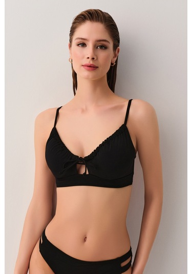 Suwen Toparlayıcı Balenli Bralet Bikini Üst Sbn26635012 Siyah