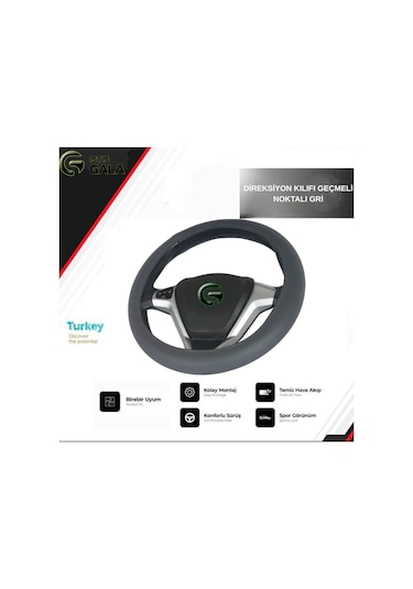Direksiyon Kılıfı Geçmeli Noktalı Gri Gri
