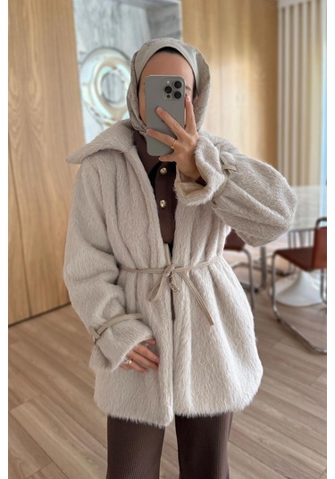 Alpaka Kürk - Bej Bej