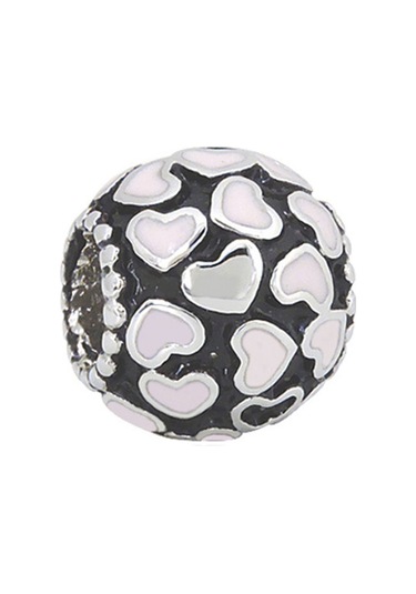 Nur Silver Pembe Kalp Gümüş Charm Nur-bl01303