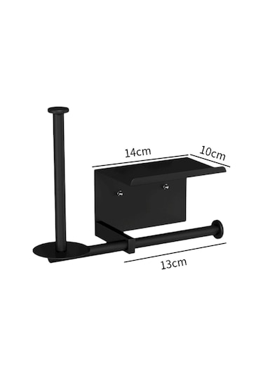 Suntek Banyo Tuvalet Mutfak Için Telefon Rafı Duvara Siyah-b