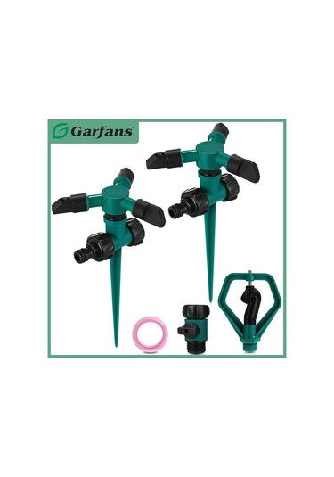 Garfans 2pcs 360 Dönen Çim Yağmurlama Sistemi Otomatik Bahçe Su Sulama Yard Outdoor 7870 Diğer