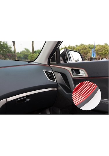 Torpido Fitil Kırmızı Yeni Nesil Trim Fitil Araç İçi İp Şerit 5 M