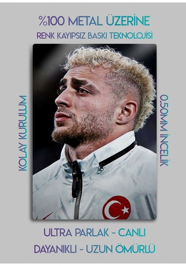 Parlak Metal Baskı Tablo - Bay, Barış Alper Yılmaz, Sarı Kırmızı