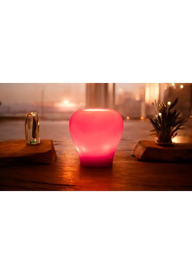 Fener Mum Vase Kızmızı Kavun Kokulu Dekoratif Mum