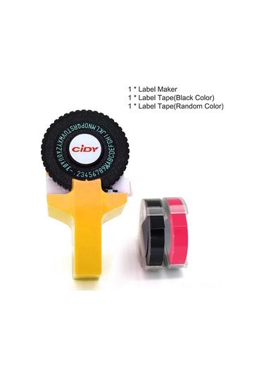 Tenfowee Sarı Mini Etiket Yazıcı - 9mm Genişliğinde 2 Adet Bant 1 Siyah, 1 Rastgele Renk İle El Defteri Dekorasyonu İçin Plastik Baskı Makinesi Tenfowee Sarı Mini Etiket Yazıcı - 9mm Genişliğinde 2 Adet Bant 1 Siyah, 1 Rastgele Renk İle El Defteri Dekorasyonu İçin Plastik Baskı Makinesi